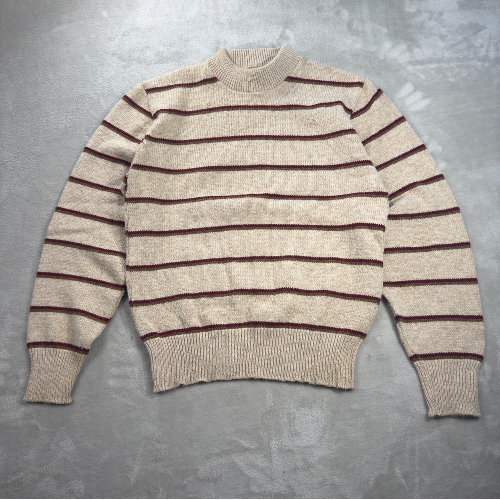 Vintage 90s Spare Time Acrylic Stripe Sweater Sz S Grandpa USA Made